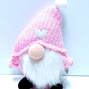 Pink and White Knit Valentine's Day 6 in Gnome